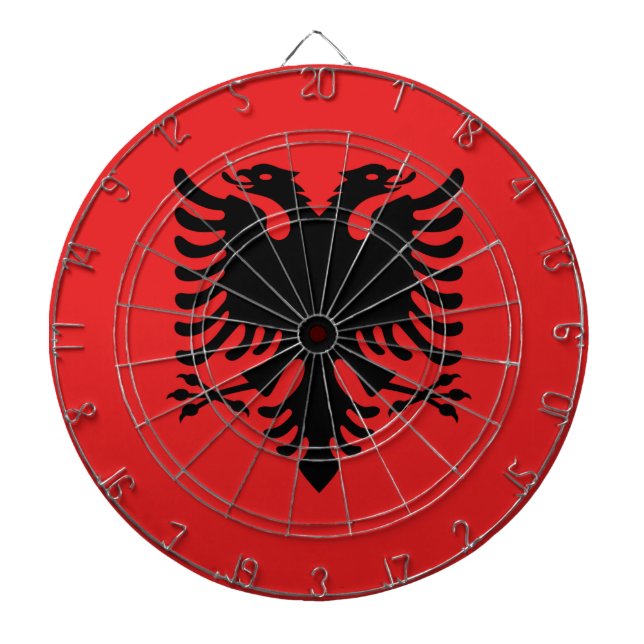 Cible De Fléchettes Tableau de bord avec Drapeau de l'Albanie (Devant)