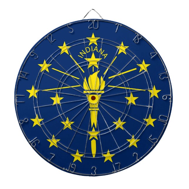 Cible De Fléchettes Tableau de bord avec Drapeau de l'Indiana, USA (Devant)