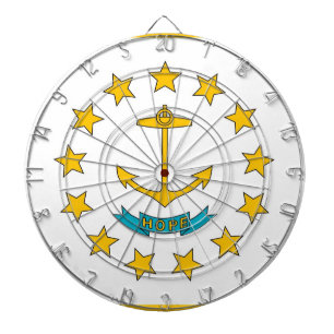 Cible De Fléchettes Tableau de bord avec Drapeau de Rhode Island, USA