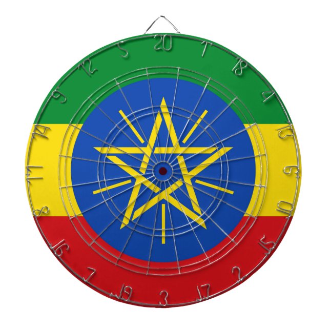 Cible De Fléchettes Tableau de bord avec drapeau d'Éthiopie (Devant)