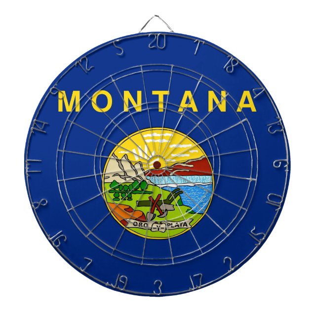 Cible De Fléchettes Tableau de bord avec Drapeau du Montana, USA (Devant)
