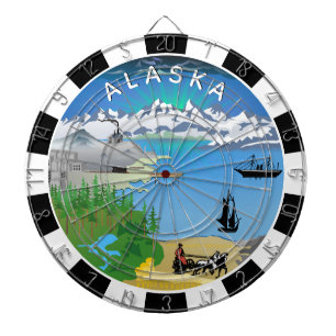 Cible De Fléchettes Tableau de bord de l'Alaska, drapeau, fléchettes d