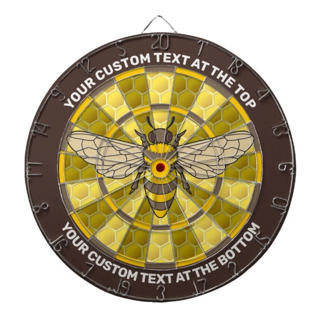 Cible De Fléchettes Tableau de bord des abeilles avec texte personnali (Devant)