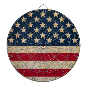 Cible De Fléchettes Tableau de bord du drapeau américain Vintage Grun