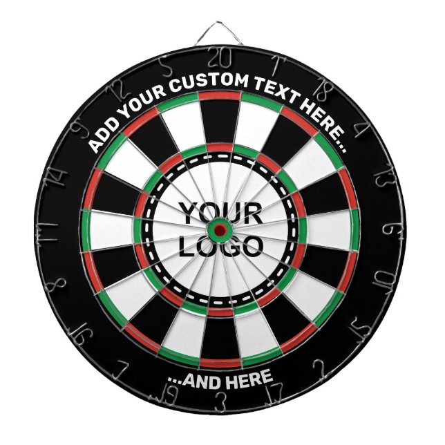 Cible De Fléchettes Tableau de bord du logo personnalisé avec texte (Devant)