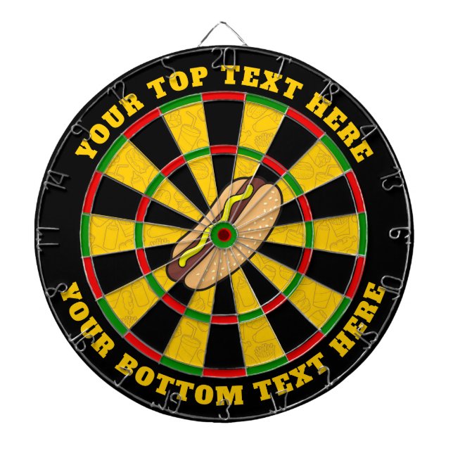 Cible De Fléchettes Tableau de bord Hot Dog avec texte personnalisé (Devant)