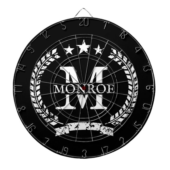 Cible De Fléchettes Tableau de bord personnalisé avec monogramme vinta (Devant)