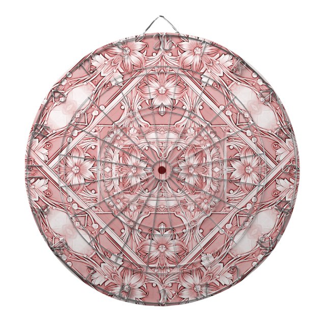 Cible De Fléchettes Tableau de bord rose floral (Devant)