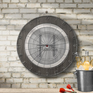 Cible De Fléchettes Tableau de fléchettes en teck vieilli teinte bois 