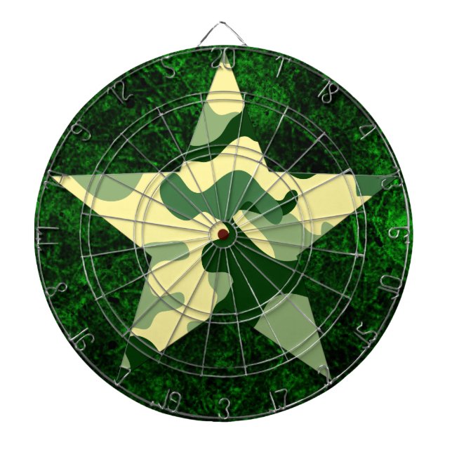 Cible De Fléchettes Tableau de fléchettes étoile camouflage vert (Devant)
