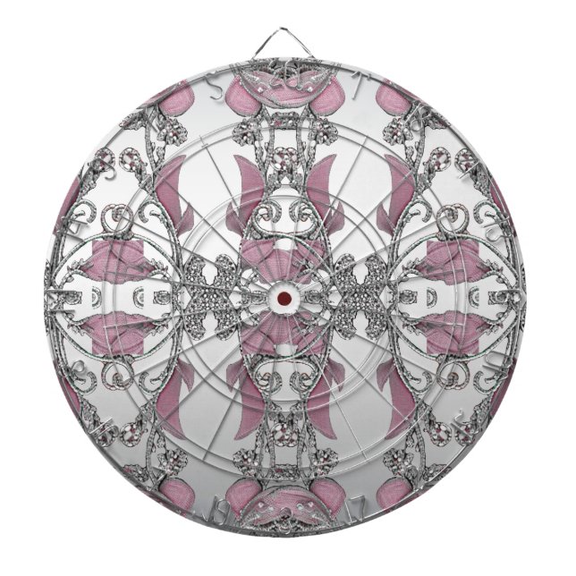 Cible De Fléchettes Tableau décoratif rose Argent (Devant)