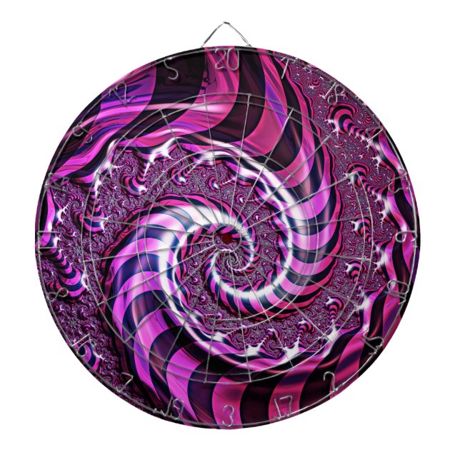 Cible De Fléchettes Tableau noir et rose de l'illusion spirale (Devant)