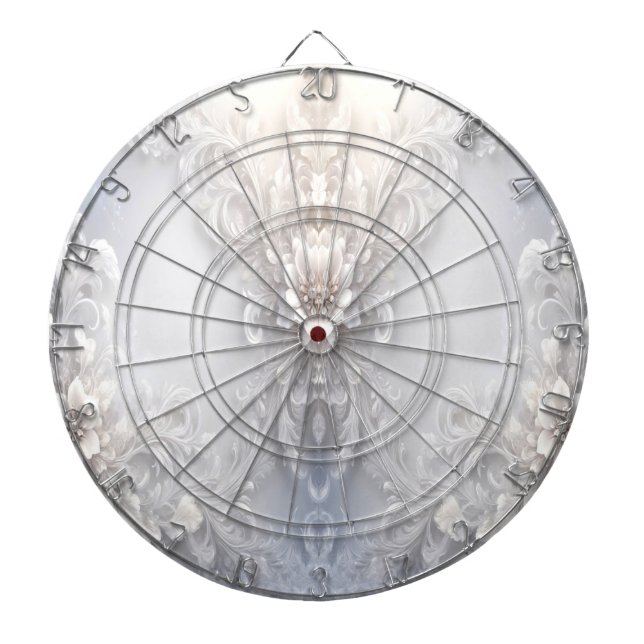 Cible De Fléchettes Tableau noir fleuri blanc (Devant)