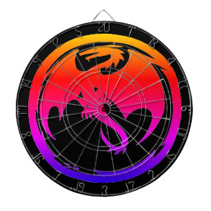 Cible De Fléchettes Tableau noir Neon Dragon