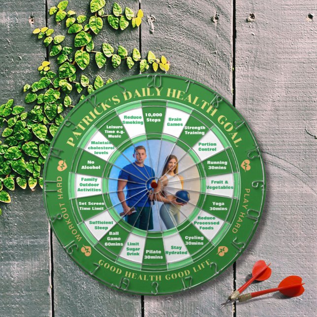 Cible De Fléchettes Tableau noir - Photo personnalisable et décisions  (This is a dartboard and also your health assistant for developing good daily health habit.   )