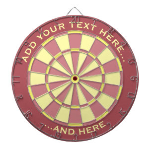 Cible De Fléchettes Tableau noir rose et jaune avec texte personnalisé