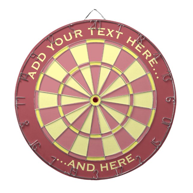 Cible De Fléchettes Tableau noir rose et jaune avec texte personnalisé (Devant)