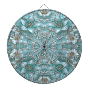 Cible De Fléchettes Tableau turquoise floral