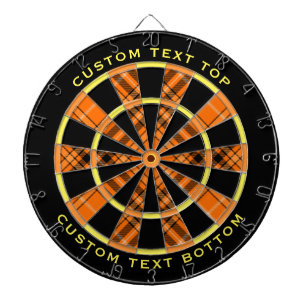 Cible De Fléchettes Tartan orange d'Halloween