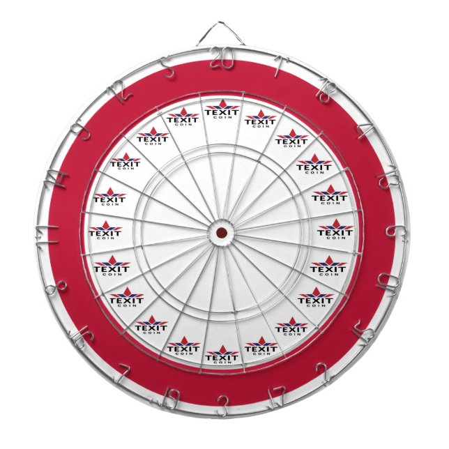 Cible De Fléchettes TexitCoin rouge et blanc avec logo texit (Devant)