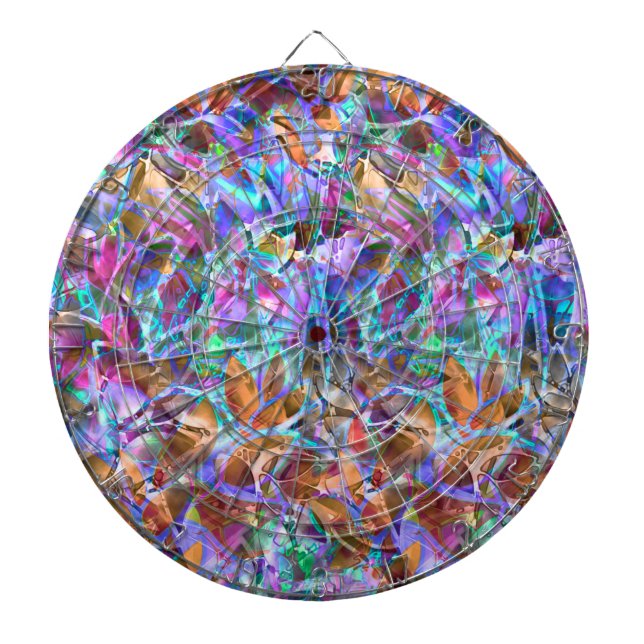 Cible De Fléchettes Tige Abstraite en verre de fond floral (Devant)