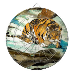 Cible De Fléchettes Tigre aquarelle