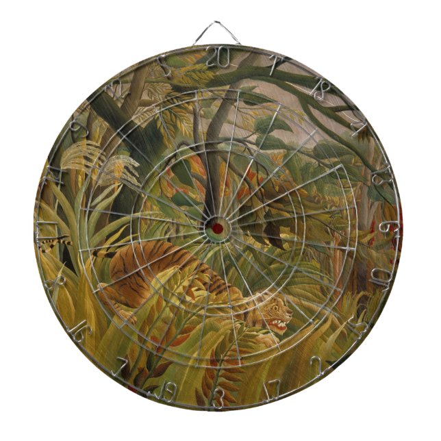 Cible De Fléchettes Tigre surpris dans une tempête tropicale (Devant)