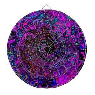 Cible De Fléchettes Tourbillonnement Liquide Rétro Noir et Magenta