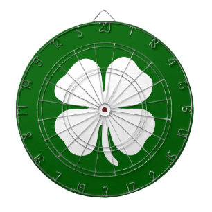 Cible De Fléchettes Trèfle vert irlandais chanceux