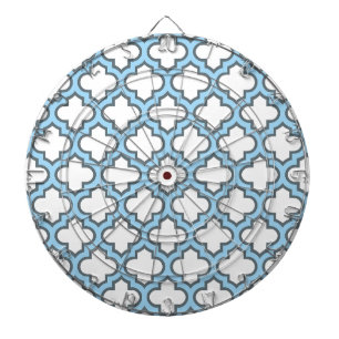 Cible De Fléchettes Trellis bleu blanc et bébé, treillis, Quatrefoil