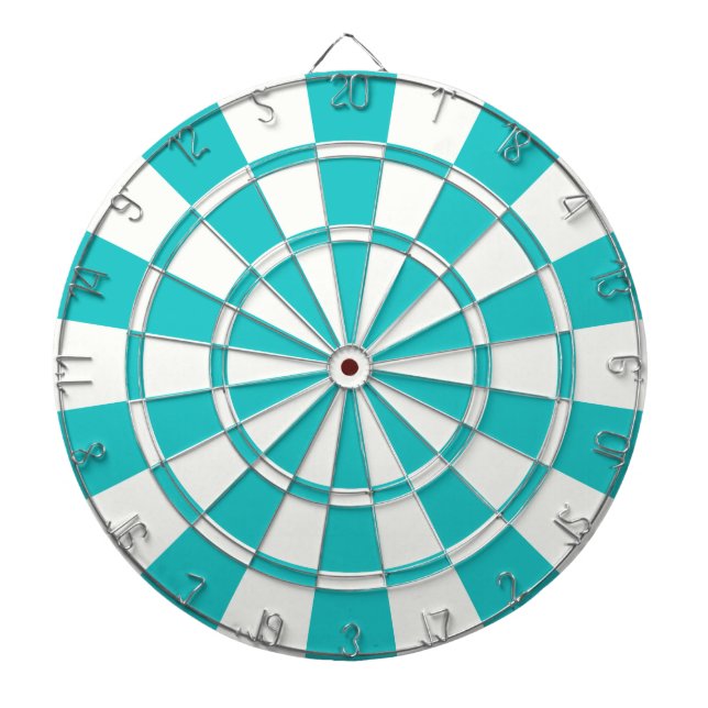 Cible De Fléchettes Turquoise Et Blanc (Devant)