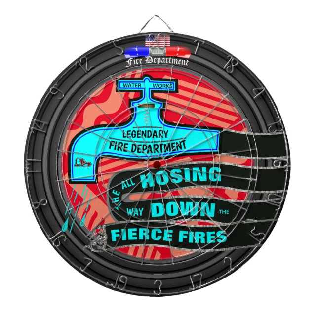 Cible De Fléchettes Tuyau du service d'incendie personnalisé (Devant)