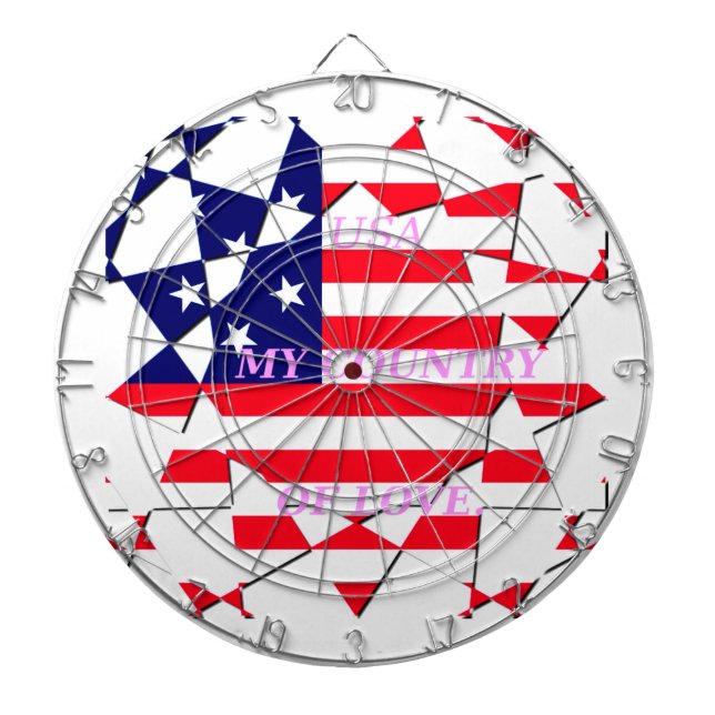 Cible De Fléchettes USA Star Spangled Love My Country of Love (Devant)