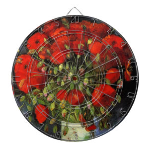 Cible De Fléchettes Vase avec des pavots rouges par Vincent van Gogh