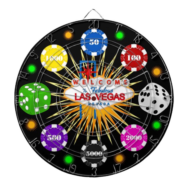 Cible De Fléchettes Vegas Casino Night Dartboard (Devant)
