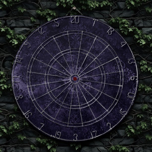 Cible De Fléchettes Velvety Midnight Damask   Indigo Purple Grunge