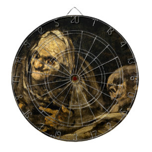 Cible De Fléchettes Vieille femme avec un squelette (mort) (Francisco 