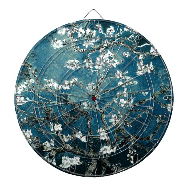 Cible De Fléchettes Vincent Van Gogh Almond Blossoms Dark Turquoise (Devant)