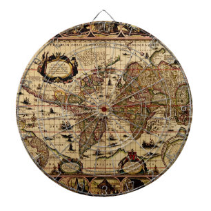 Cible de flechettes vintage de concepteur de carte