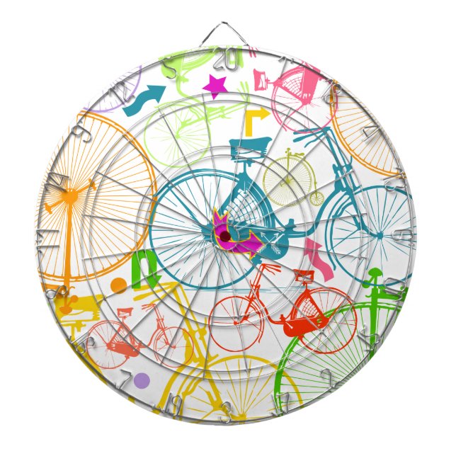 Cible De Fléchettes Vintage moderne Vélo couleur brillante Motif néon (Devant)