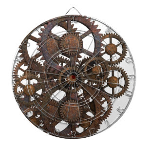 Cible De Fléchettes Vitesses rouillées en métal de Steampunk