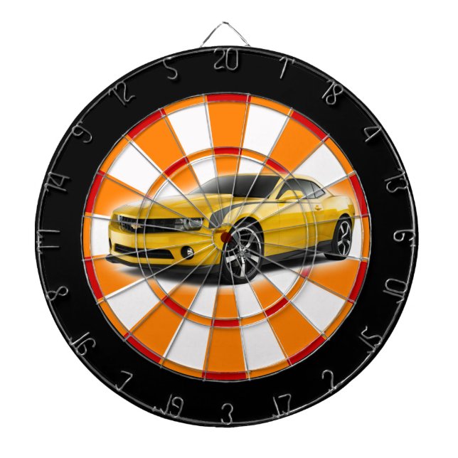 Cible De Fléchettes Voiture de sport jaune et noir (Devant)