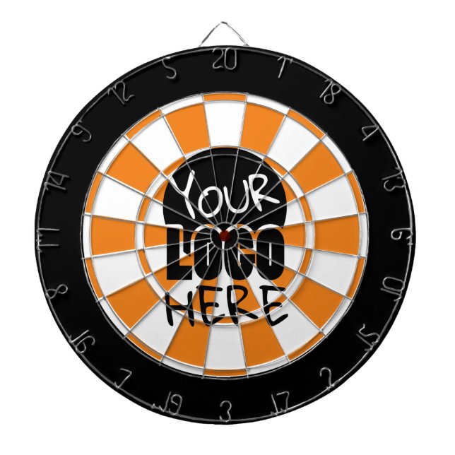 Cible De Fléchettes Votre logo personnalisé orange et blanc (Devant)