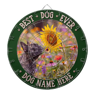 Cible De Fléchettes Votre photo de chien personnalisée & typographie B