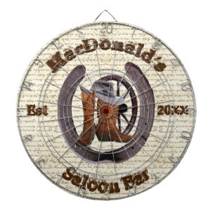 Cible De Fléchettes Western cowboy saloon bar dart board