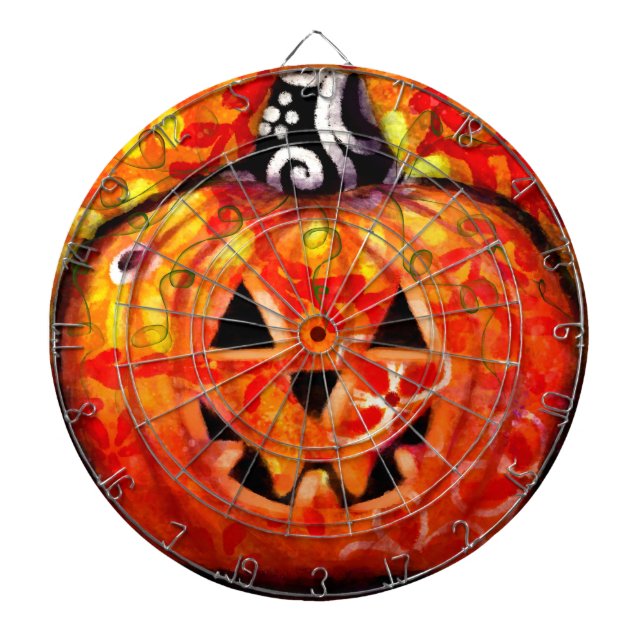 Cible de flechettes - Whimsical Halloween Jack-o'- (Devant)