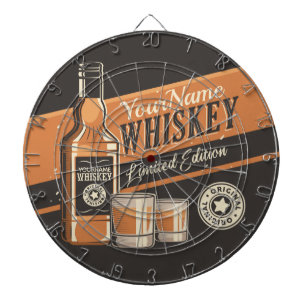 Cible De Fléchettes Whiskey Liquor Bottle Western Bar 