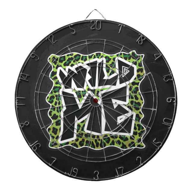 Cible De Fléchettes Wild Me Leopard Design noir et vert (Devant)