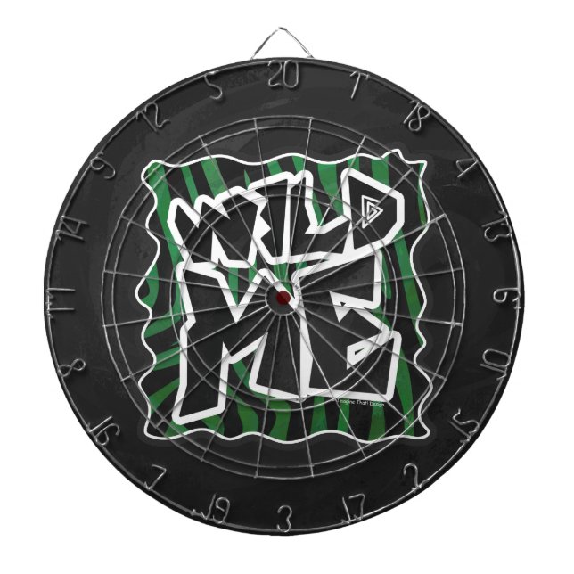 Cible De Fléchettes Wild Me vert et noir zèbre modèle (Devant)