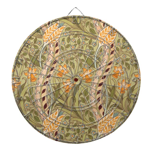 Cible De Fléchettes William Morris Daffodil Garden Flower Classic Bota (Devant)